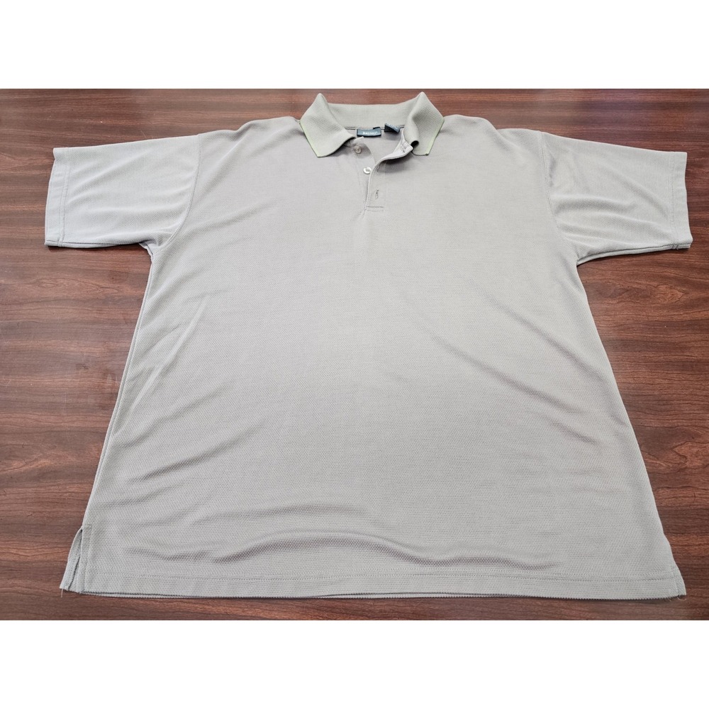 Bruno Men's L Sage Green Pique Polo Shirt Short Sleeve Casual Golf Collared
